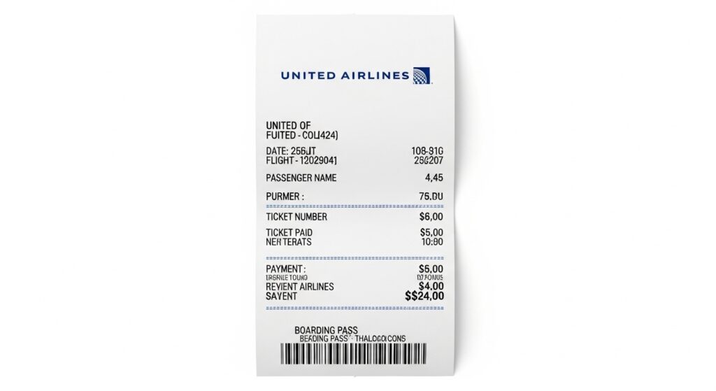 How to get receipt from United Airlines?