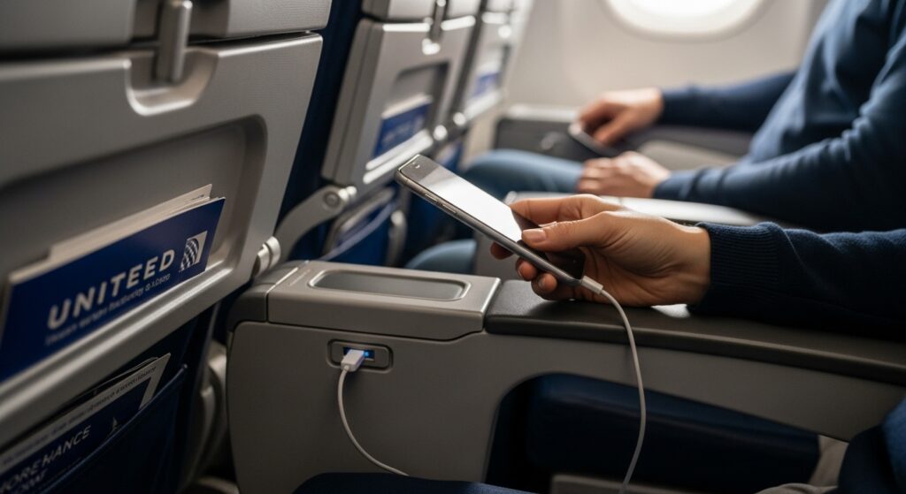 Does United Airlines have Charging ports in economy?